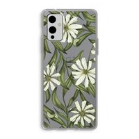 Wit bloemenpatroon: OnePlus 9 Transparant Hoesje Wit bloemenpatroon: OnePlus 9 Transparant Hoesje