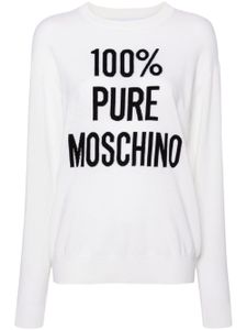 Moschino slogan intarsia-knit jumper - Tons neutres