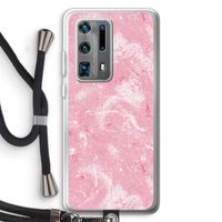 Abstract Painting Pink: Huawei P40 Pro Plus Transparant Hoesje met koord