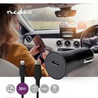 Autolader | 1,67 A / 2,22 A / 3,0 A | Outputs: 1 | Poorttype: USB-C© | Lightning 8-Pins (Los) Kabe