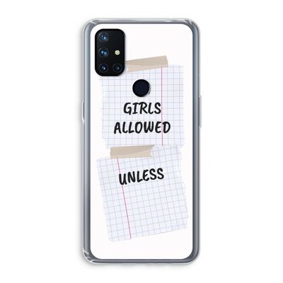 No Girls Allowed Unless: OnePlus Nord N10 5G Transparant Hoesje