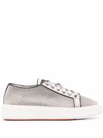 Santoni baskets Derby brodées de sequins - Gris