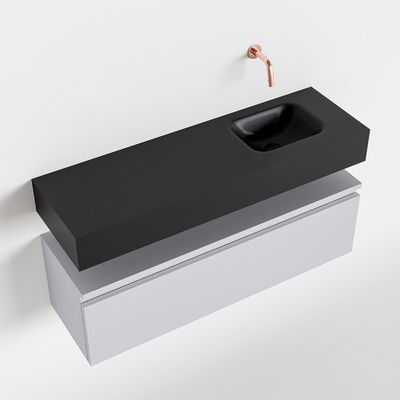 Toiletmeubel Mondiaz Andor | 100 cm | Meubelkleur Cale | Lex vrijhangend wastafel Urban Rechts | Zonder kraangat