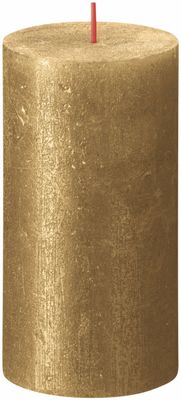 Bolsius shimmer rustiekkaars 130/68 goud