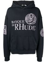 RHUDE hoodie en coton à logo imprimé - Bleu