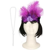 Carnaval verkleed accessoire set - dames hoofdband en parelketting - charleston/jaren 20 stijl - thumbnail