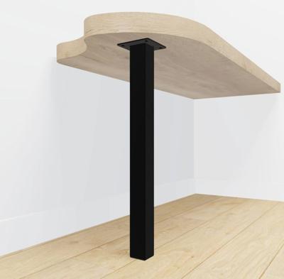 Tafelpoot zwart vierkant 40x40 mm - per meter