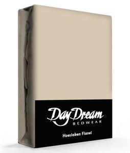 Flanellen Hoeslaken Taupe Day Dream-140 x 200 cm