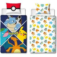 Beddengoedset - POKEMON - Starter Evolution II - Microvezel - 1 dekbedovertrek 140 x 200 cm + 1 kussensloop 63 x 63 cm