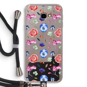 Bloemetjes: Samsung Galaxy J4 Plus Transparant Hoesje met koord