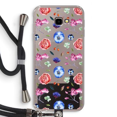 Bloemetjes: Samsung Galaxy J4 Plus Transparant Hoesje met koord