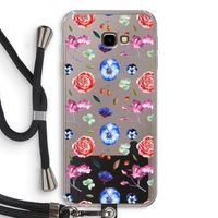 Bloemetjes: Samsung Galaxy J4 Plus Transparant Hoesje met koord
