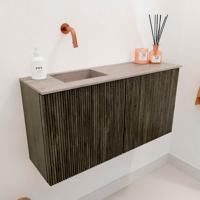 Toiletmeubel Mondiaz Joya Dlux | 80 cm | Meubelkleur Shadow | Faye wastafel Saba Wasbak Links | Zonder kraangat(en)
