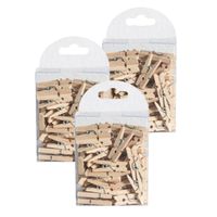 Hobby mini wasknijpers - 150x - naturel - hout- 2,5 cm