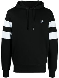 Fred Perry hoodie en coton à manches rayées - Noir