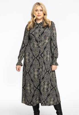 Yoek Jurk met knopen SANSA | Zwart | Maat 46/48