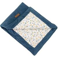 Dubbelzijdige deken - DOMIVA - AU FIL DE L'EAU - 75 x 100 cm - Indigo