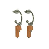 Flow Jewels Open Creolen Anisya Oranje Cilinders Zilver