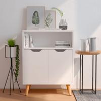 Dressoir 60x30x72 cm bewerkt hout hoogglans wit
