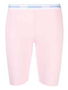 DSQUARED2 short cycliste à taille à logo - Rose