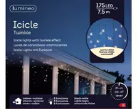 Lumineo Icicle twinkle led 7,5m - 175l warm wit - binnen/ buiten - thumbnail