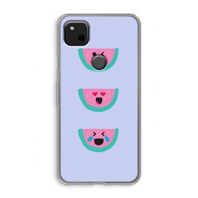 Smiley watermeloen: Google Pixel 4a Transparant Hoesje