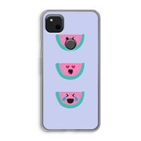 Smiley watermeloen: Google Pixel 4a Transparant Hoesje