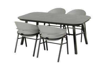 Hartman Tubb verstelbare tuinset 185x100 cm. (5-delig) - Keramiek/Concrete Grey