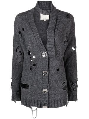 MERYLL ROGGE cardigan oversize à effet usé - Gris