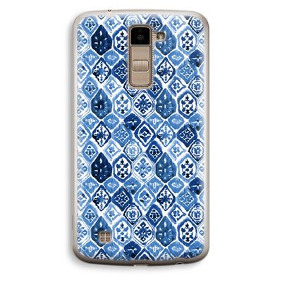 Blauw motief: LG K10 (2016) Transparant Hoesje