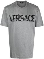 Versace t-shirt en coton à logo imprimé - Gris