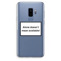Alone: Samsung Galaxy S9 Plus Transparant Hoesje - thumbnail