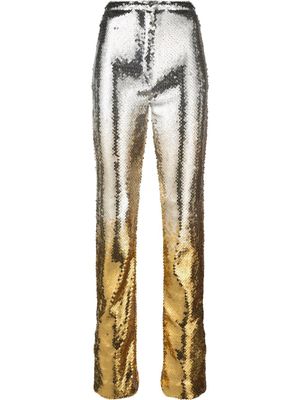 Rabanne pantalon slim à sequins brodés - Or