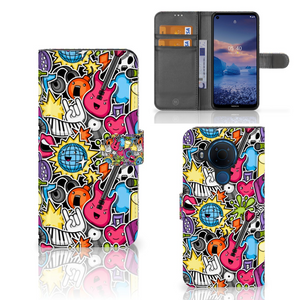 Nokia 5.4 Wallet Case met Pasjes Punk Rock