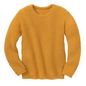 Gebreide pullover van bio-scheerwol, geel Maat: 98/104
