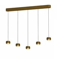 Freelight Hanglamp Cosmo 5 lichts L 120 cm comfortlift brons goud