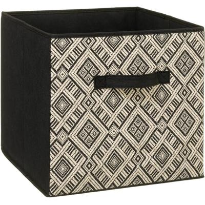 5Five Opbergmand - kastmand - 29 liter - zwart/creme - polyester - 31 x 31 x 31 cm