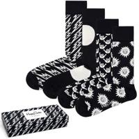 Happy socks 4 stuks Black and White Gift Box - thumbnail