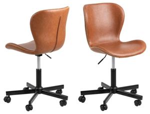 Bureaustoel Zaria -A1 leather look Bruin - Giga Living