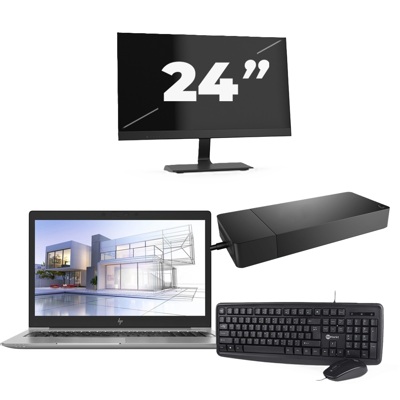 HP ZBook 15u G5 - Intel Core i7-8e Generatie - 15 inch - 16GB RAM - 256GB SSD - Windows 11 + 1x 24 inch Monitor HP ZBook 15u G5 - Intel Core i7-8e Generatie - 15 inch - 16GB RAM - 256GB SSD - Windows 11 + 1x 24 inch Monitor