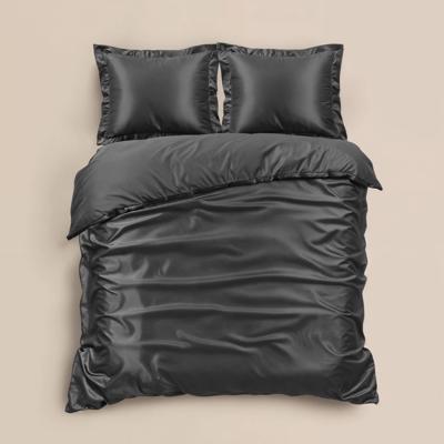 Dekbedovertrek Glossy - Eenpersoons (140x200 cm) - Antraciet Microvezel - Dessin: Effen - Sleeptime - Dekbed-Discounter.nl