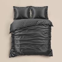 Dekbedovertrek Glossy - Tweepersoons (200x200 cm) - Antraciet Microvezel - Dessin: Effen - Sleeptime - Dekbed-Discounter.nl