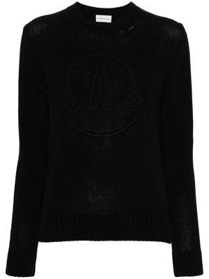 Moncler pull à logo brodé - Noir