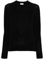 Moncler pull à logo brodé - Noir