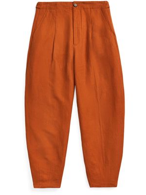 Polo Ralph Lauren pantalon en soie mélangée à coupe fuselée - Orange