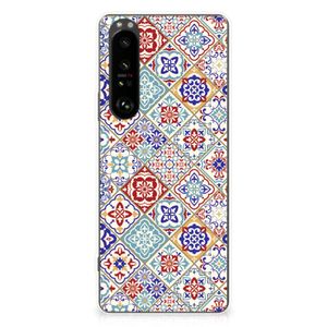 Sony Xperia 1 III TPU Siliconen Hoesje Tiles Color