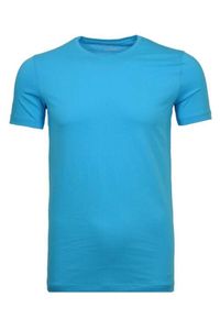RAGMAN Body Fit T-Shirt ronde hals rook blauw, Effen