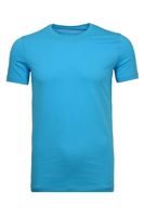 RAGMAN Body Fit T-Shirt ronde hals rook blauw, Effen - thumbnail