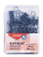 OFFICE products foldbackclip, zwart, 19 mm, plastic doos van 30 stuks