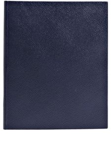 Smythson carnet à couverture texturée - Bleu